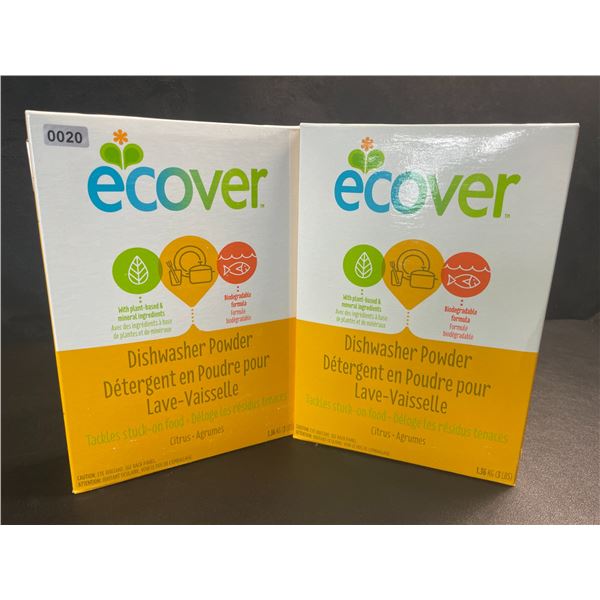 2 Boxes of Ecover Natural Plant-Based Dishwasher Powder - Citrus - 1.36kg - New Sealed