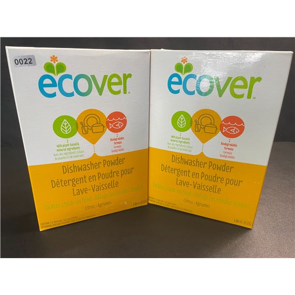 2 Boxes of Ecover Natural Plant-Based Dishwasher Powder - Citrus - 1.36kg - New Sealed