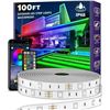 Image 1 : Ailbton 100FT Long Outdoor LED RGB Strip Light Kit - Waterproof w/ Bluetooth App Control/Remote; NEW