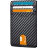 Image 1 : 3 Men's Slim Minimalist Carbon Fiber Wallets - Black - Brand New