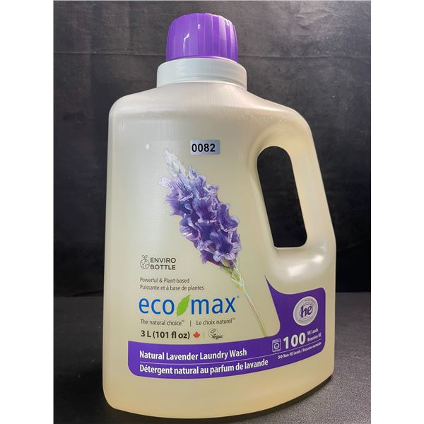 1 Jug of Eco Max Powerful & Plant-Based Natural Lavender Laundry Wash - 3L/100 Loads - New