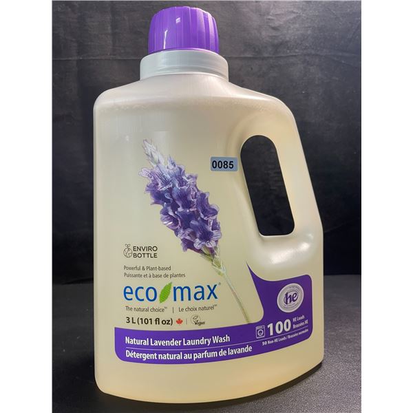 1 Jug of Eco Max Powerful & Plant-Based Natural Lavender Laundry Wash - 3L/100 Loads - New