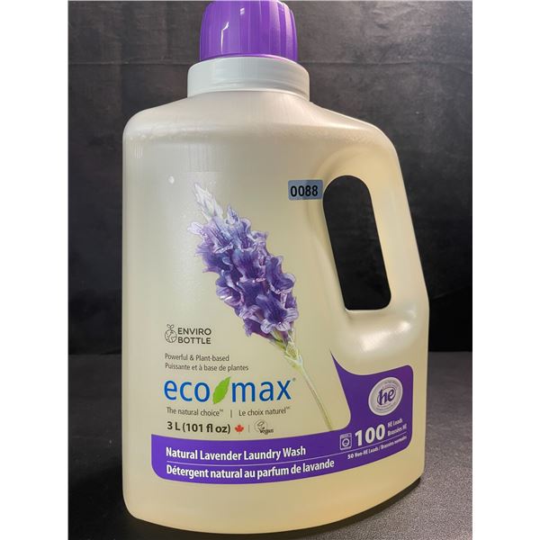 1 Jug of Eco Max Powerful & Plant-Based Natural Lavender Laundry Wash - 3L/100 Loads - New