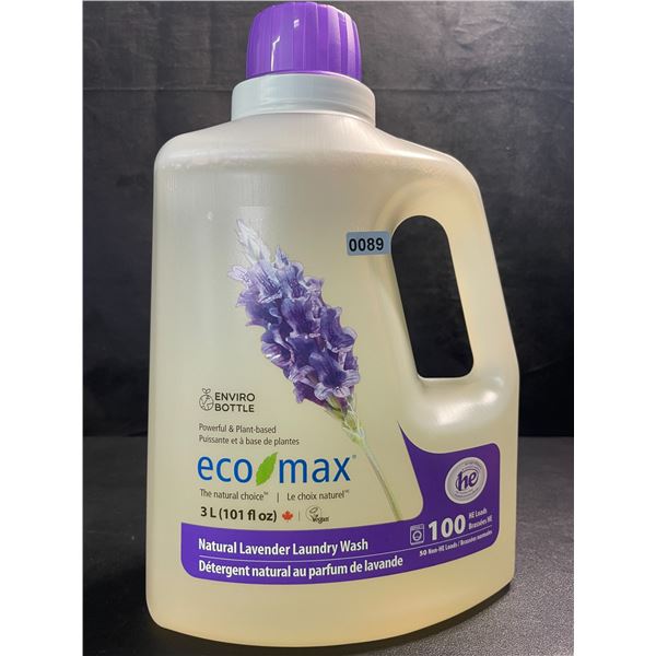 1 Jug of Eco Max Powerful & Plant-Based Natural Lavender Laundry Wash - 3L/100 Loads - New