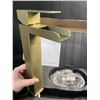 Image 4 : 1 Kenes Bath & Kitchen Gold Vessel Single-Lever Waterfall Bathroom Sink Faucet - New in Box!