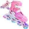 Image 1 : 1 Pair of Girls Inline Light-Up Roller Skates - Size S (31-34) - Pink - New in Box