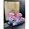 Image 2 : 1 Pair of Girls Inline Light-Up Roller Skates - Size S (31-34) - Pink - New in Box