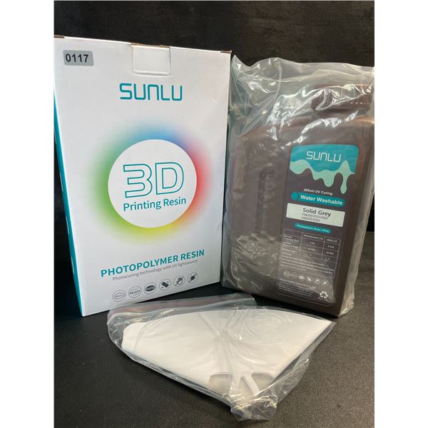 1 Box of Sunlu 3D Printer Photopolymer Resin - Solid Grey - 1KG - New Sealed