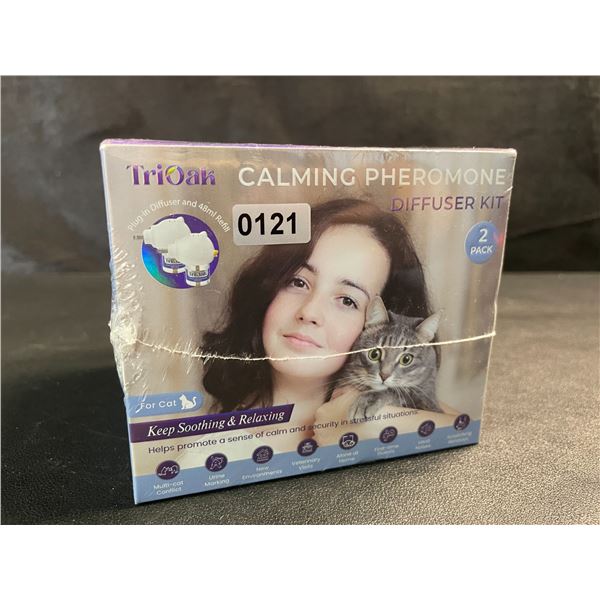 1 TriOak Cat Calming Pheromone Diffuser Kit (2pack) Cat Anxiety/Stress Calming Diffuser Kit; New