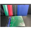 Image 1 : 2 Multi-Packs of 1" Telescoping 3-Ring Binders; 4 Per Pack/8 Binders Total - Assorted Colors - New