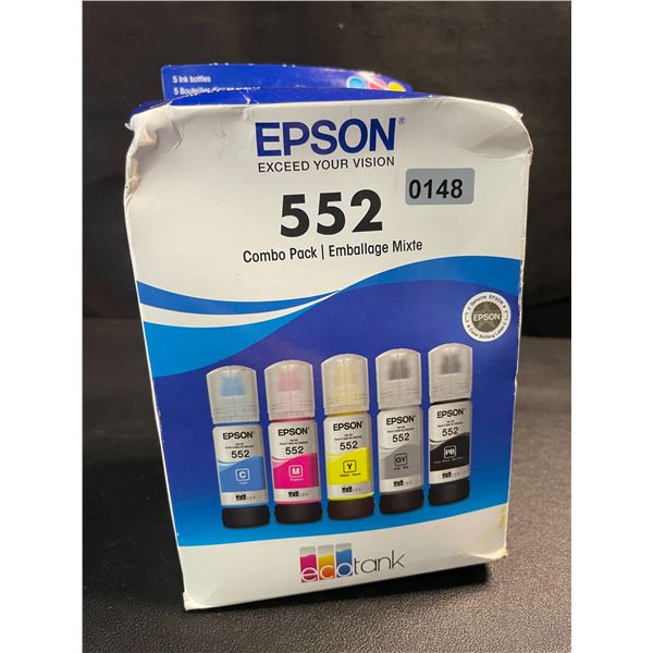 1 Epson Ecotank Ink 552 Combo Pack - For ET-8500/ET-8550 (C/M/Y/Pk/Gy 5-Pack) - New