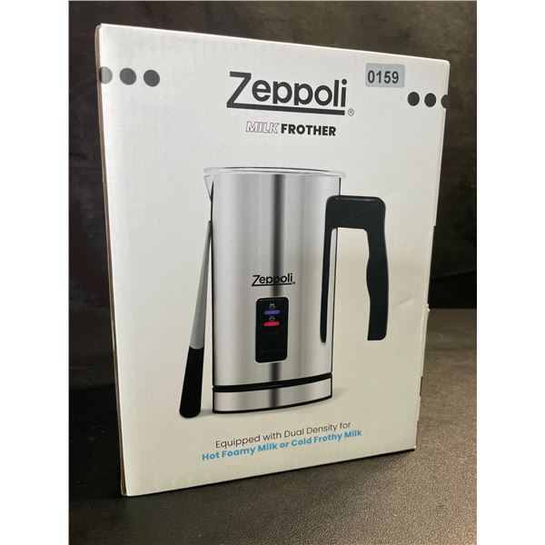 1 Zeppoli Stainless Steel Electric Milk Frother/Warmer with Dual Density - Brand New!