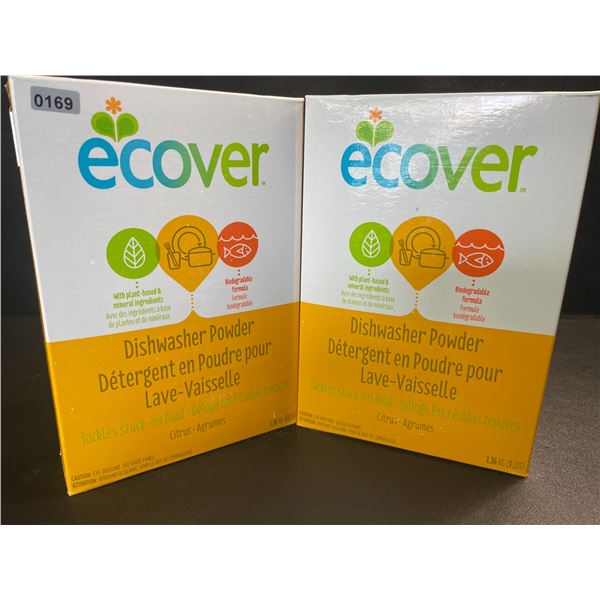 2 Boxes of Ecover Natural Plant-Based Dishwasher Powder - Citrus - 1.36kg - New Sealed