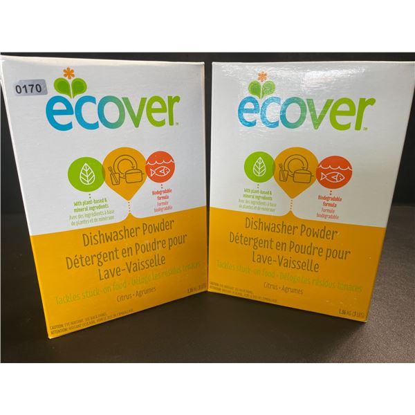 2 Boxes of Ecover Natural Plant-Based Dishwasher Powder - Citrus - 1.36kg - New Sealed