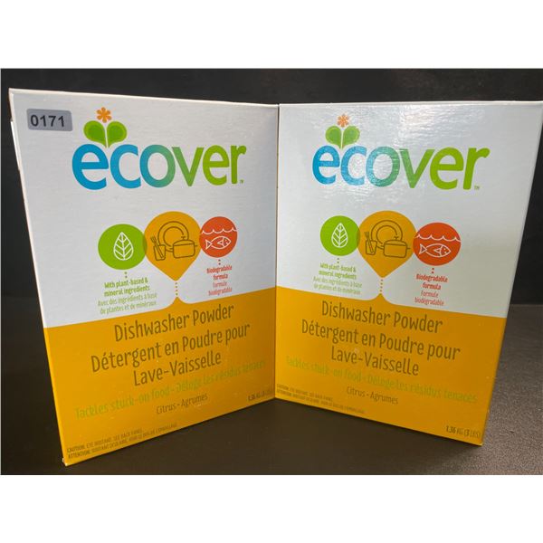 2 Boxes of Ecover Natural Plant-Based Dishwasher Powder - Citrus - 1.36kg - New Sealed