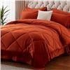 Image 1 : 1 NexHome 7PC King Size Comforter Set/Bed in a Bag (102 x 90") - Burnt Orange - New in Box!