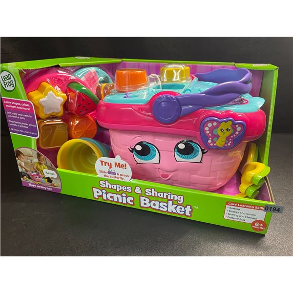 1 Leap Frog Shapes & Sharing Picnic Basket Toy Play Set - For Ages 6+ Months - Brand New