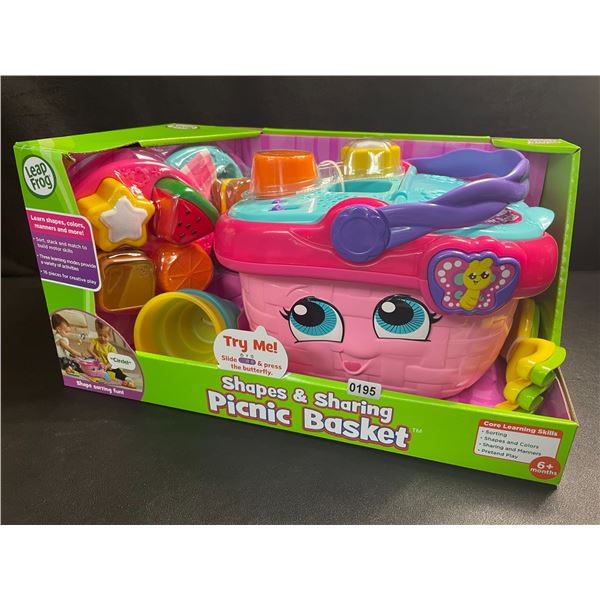 1 Leap Frog Shapes & Sharing Picnic Basket Toy Play Set - For Ages 6+ Months - Brand New