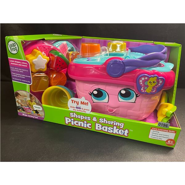 1 Leap Frog Shapes & Sharing Picnic Basket Toy Play Set - For Ages 6+ Months - Brand New