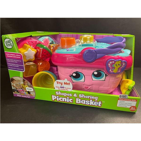 1 Leap Frog Shapes & Sharing Picnic Basket Toy Play Set - For Ages 6+ Months - Brand New