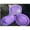 Image 2 : 2 Sets of Silicone Bread Proofing Baskets (2pcs Each) - Includes 10" Oval & 9" Round - Purple - New