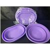Image 2 : 2 Sets of Silicone Bread Proofing Baskets (2pcs Each) - Includes 10" Oval & 9" Round - Purple - New