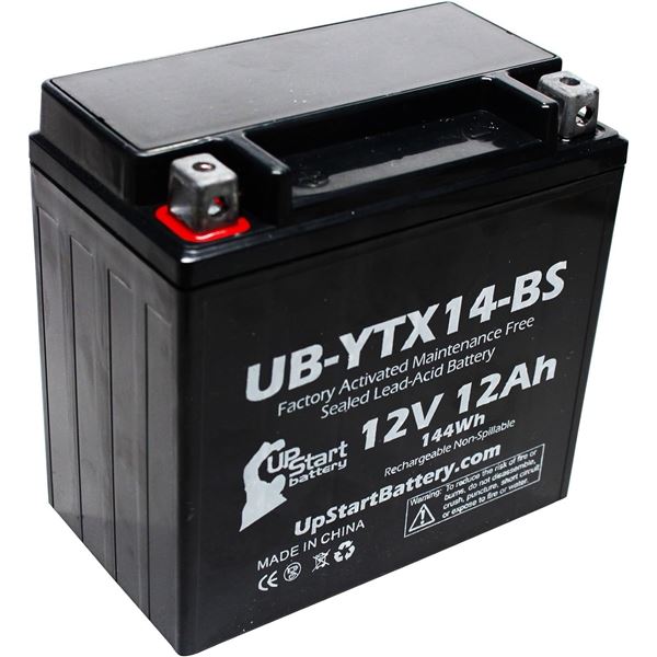 1 Upstart Factory Activated Sealed Lead-Acid 12V 12Ah Battery; Motorcycle/ATV/Powersport Battery NEW