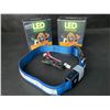 Image 2 : 2 Masbrill LED Light-Up Dog Collars/Safety Collars - Size Medium (See Size Chart) - Blue - Brand New