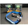 Image 2 : 2 Masbrill LED Light-Up Dog Collars/Safety Collars - Size Medium (See Size Chart) - Blue - Brand New