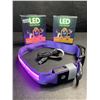 Image 2 : 2 Masbrill LED Light-Up Dog Collars/Safety Collars - Size Medium (See Size Chart) Purple - Brand New
