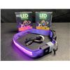 Image 2 : 2 Masbrill LED Light-Up Dog Collars/Safety Collars - Size Medium (See Size Chart) Purple - Brand New