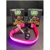 Image 2 : 2 Masbrill LED Light-Up Dog Collars/Safety Collars - Size Small (See Size Chart) Pink - Brand New