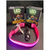 Image 2 : 2 Masbrill LED Light-Up Dog Collars/Safety Collars - Size Small (See Size Chart) Pink - Brand New