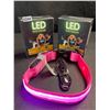 Image 2 : 2 Masbrill LED Light-Up Dog Collars/Safety Collars - Size Small (See Size Chart) Pink - Brand New