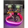Image 2 : 2 Masbrill LED Light-Up Dog Collars/Safety Collars - Size Small (See Size Chart) Pink - Brand New