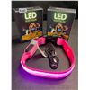 Image 2 : 2 Masbrill LED Light-Up Dog Collars/Safety Collars - Size Small (See Size Chart) Pink - Brand New