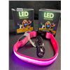 Image 2 : 2 Masbrill LED Light-Up Dog Collars/Safety Collars - Size Small (See Size Chart) Pink - Brand New