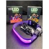 Image 2 : 2 Masbrill LED Light-Up Dog Collars/Safety Collars - Size Small (See Size Chart) Purple - Brand New
