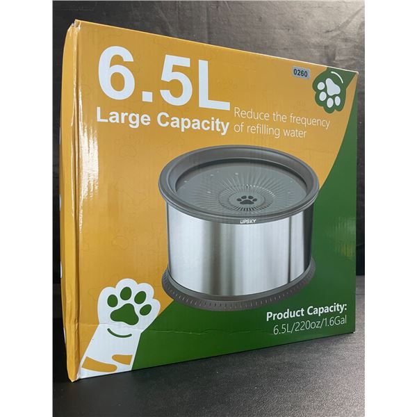 1 Upsky Large Capacity 6.5L Slow Drinking Dog Water Bowl - New in Box