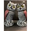 Image 2 : 2PCS Fake Owl Decoy Lawn/Garden Decor Ornaments for Deterring/Scaring Birds - 10" Size - New