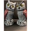 Image 2 : 2PCS Fake Owl Decoy Lawn/Garden Decor Ornaments for Deterring/Scaring Birds - 10" Size - New