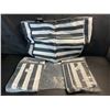 Image 2 : 3 Large Beach Bags for Women - Waterproof Beach Tote Bags - 17" x 15" Size; Black/White Stripes; New