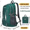 Image 2 : 1 Tomule 40L Foldable Lightweight/Compact Hiking Backpack for Travel - Green - New