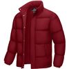 Image 1 : 1 Mens Hooded Down Jacket/Full-Zip Puffer Windproof Water Resistant Jacket; Wine Red - Size L - New