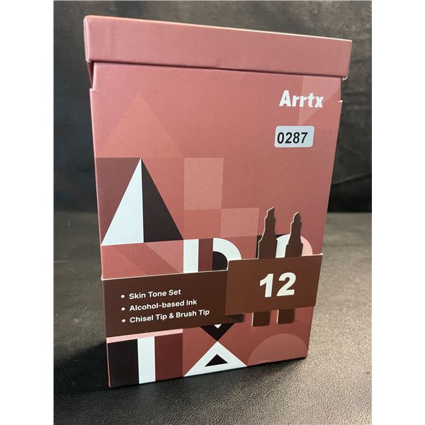 1 Box of Arrtx Skin Tone Alcohol-Based Dual-Tip Art Markers - 12 Colours - New