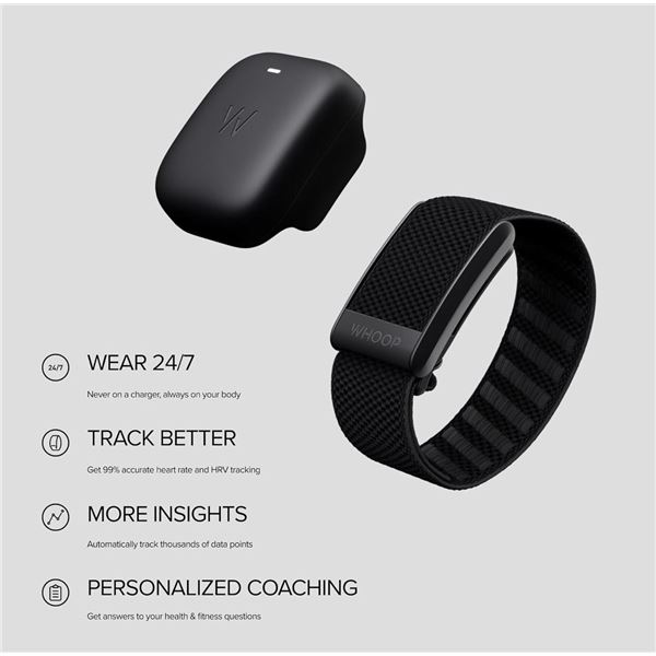 1 Whoop 4.0 Onyx SuperKnit 24/7 Wearable Fitness & Activity Tracker - Open Box/Like New