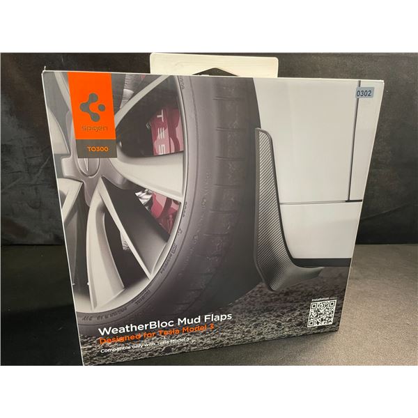1 Box of Spigen WeatherBloc Mud Flaps for Tesla Model 3 - Carbon Design - Brand New