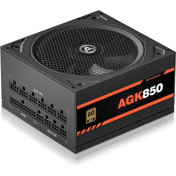 1 Aresgame AGK850 Power Supply for PC - 850W Fully Modular 80Plus Gold Certified PSU - New