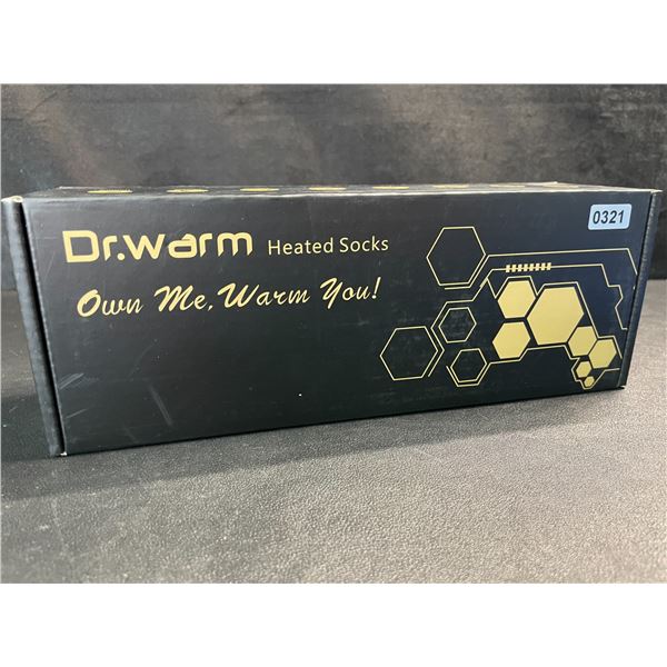1 Pair of Dr.Warm Rechargeable Heated Socks (Model SR02) - Size Large - New in Box