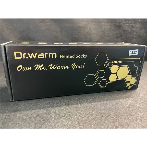 1 Pair of Dr.Warm Rechargeable Heated Socks (Model SR02) - Size Large - New in Box